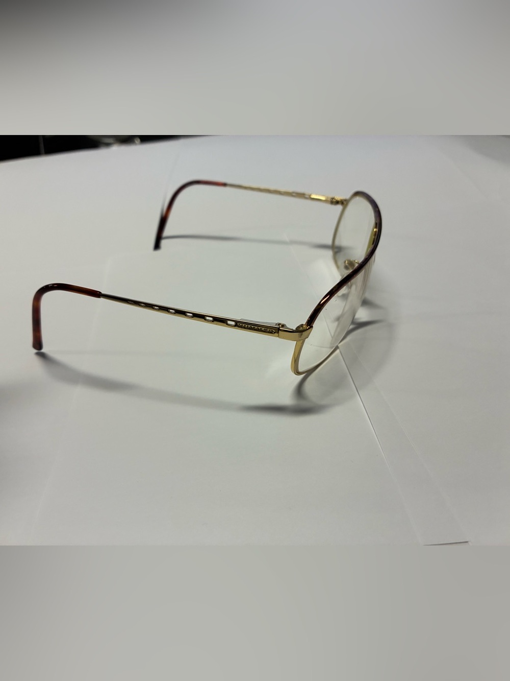 Hummer Gold Metal Frame Glasses with Brown Temples